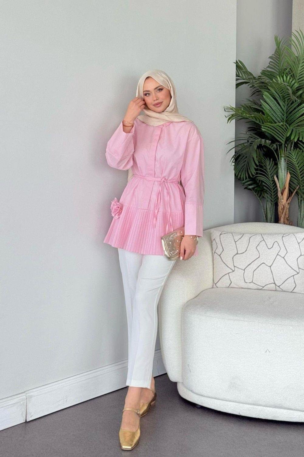 Şeker Piliseli Gömlek Pembe 81046 