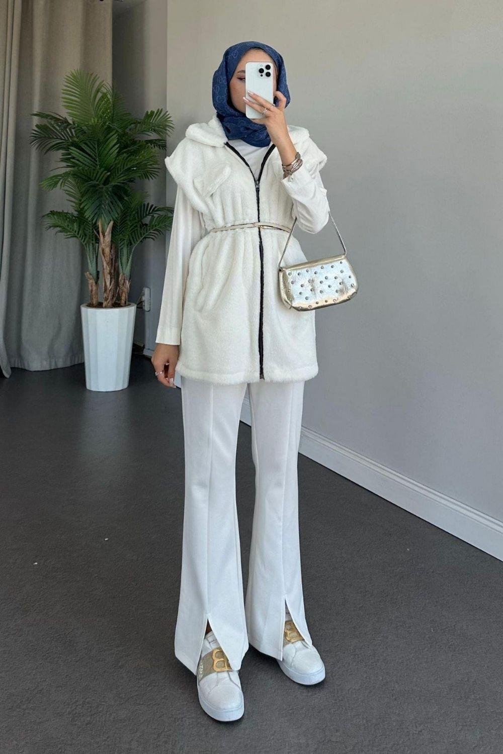 Teddy Yelek Beyaz 8144 