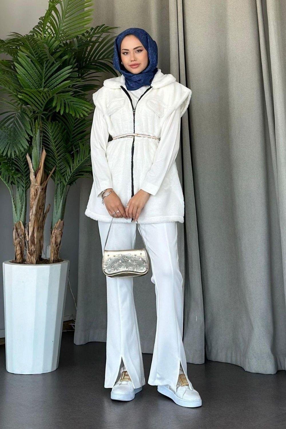 Teddy Yelek Beyaz 8144 