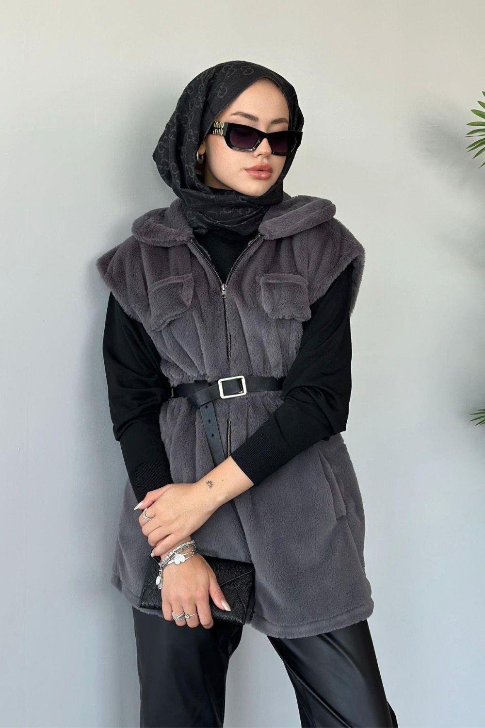 Teddy Yelek Gri 8144 