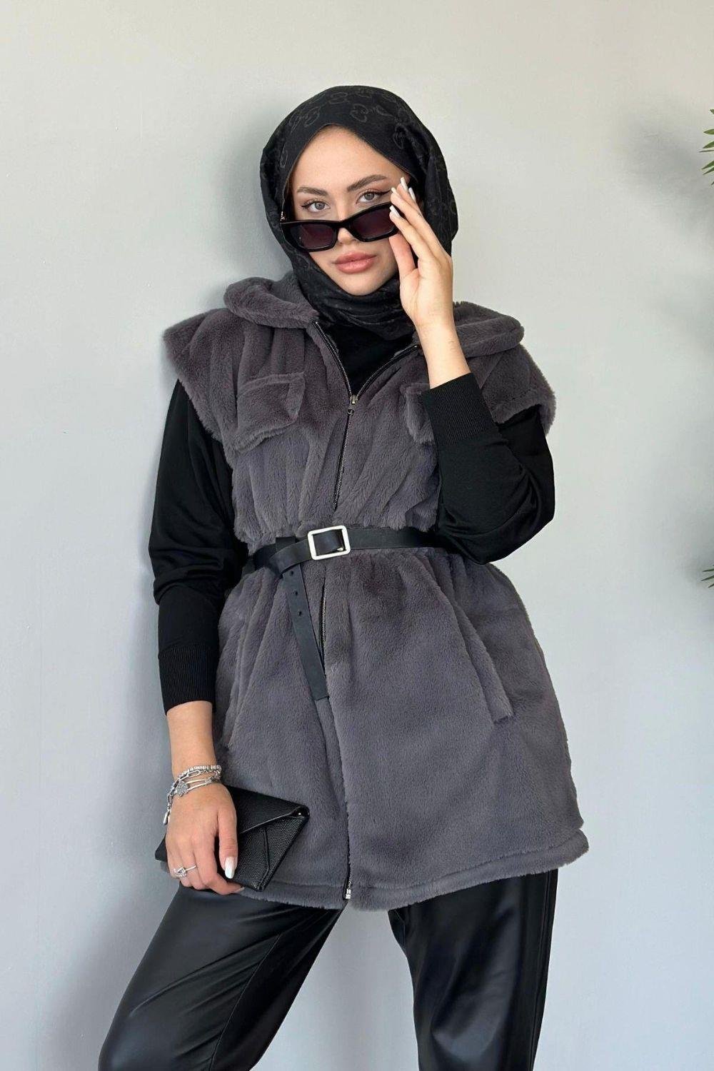 Teddy Yelek Gri 8144 