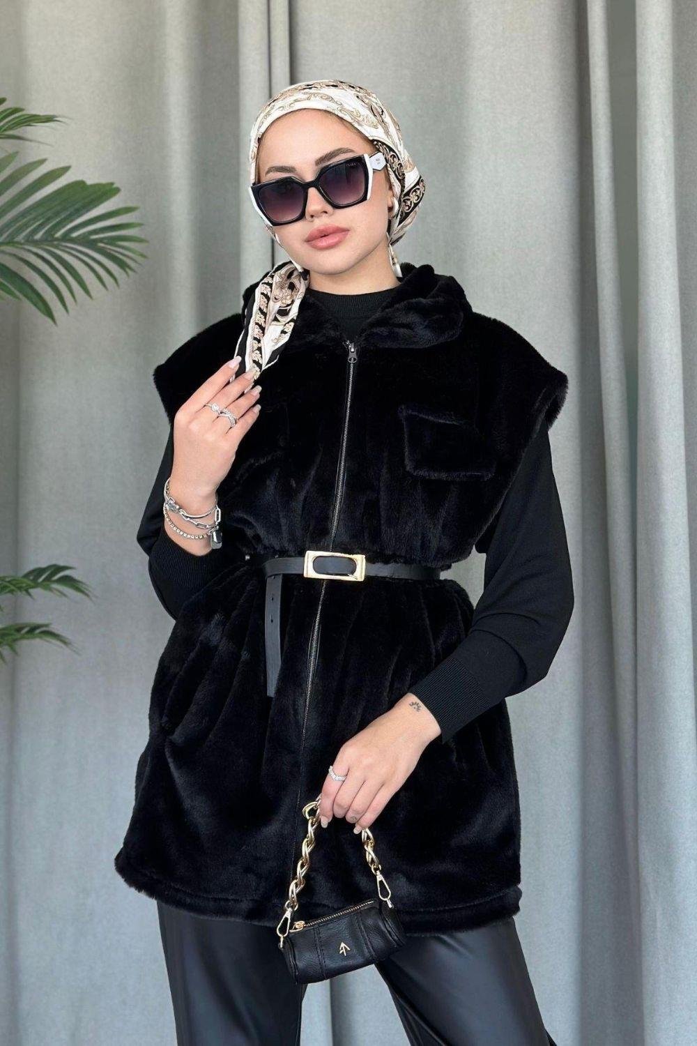 Teddy Yelek Siyah 8144 