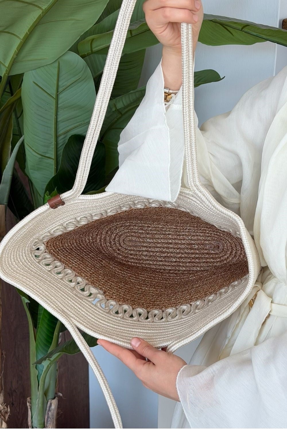Miami Handmade Hasır Omuz Çantası Bej 8321 