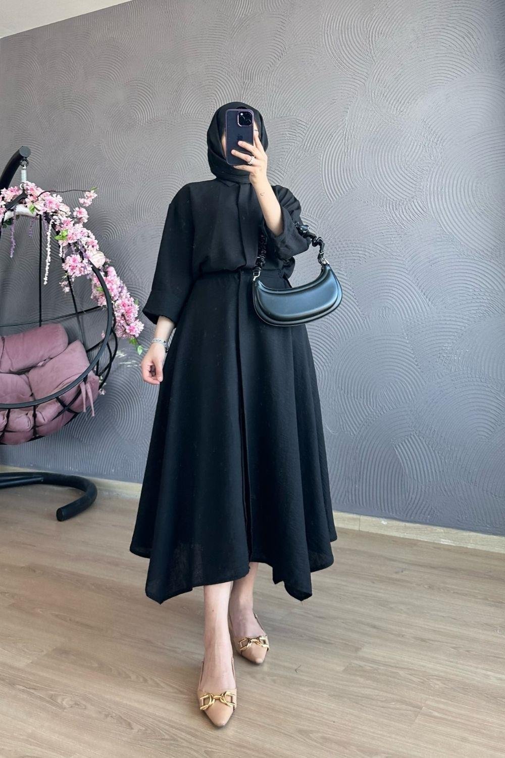 Liya Etekli Takım Siyah 8337 
