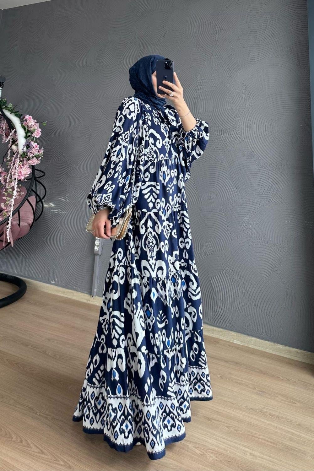 Papatya Elbise Lacivert 8360 