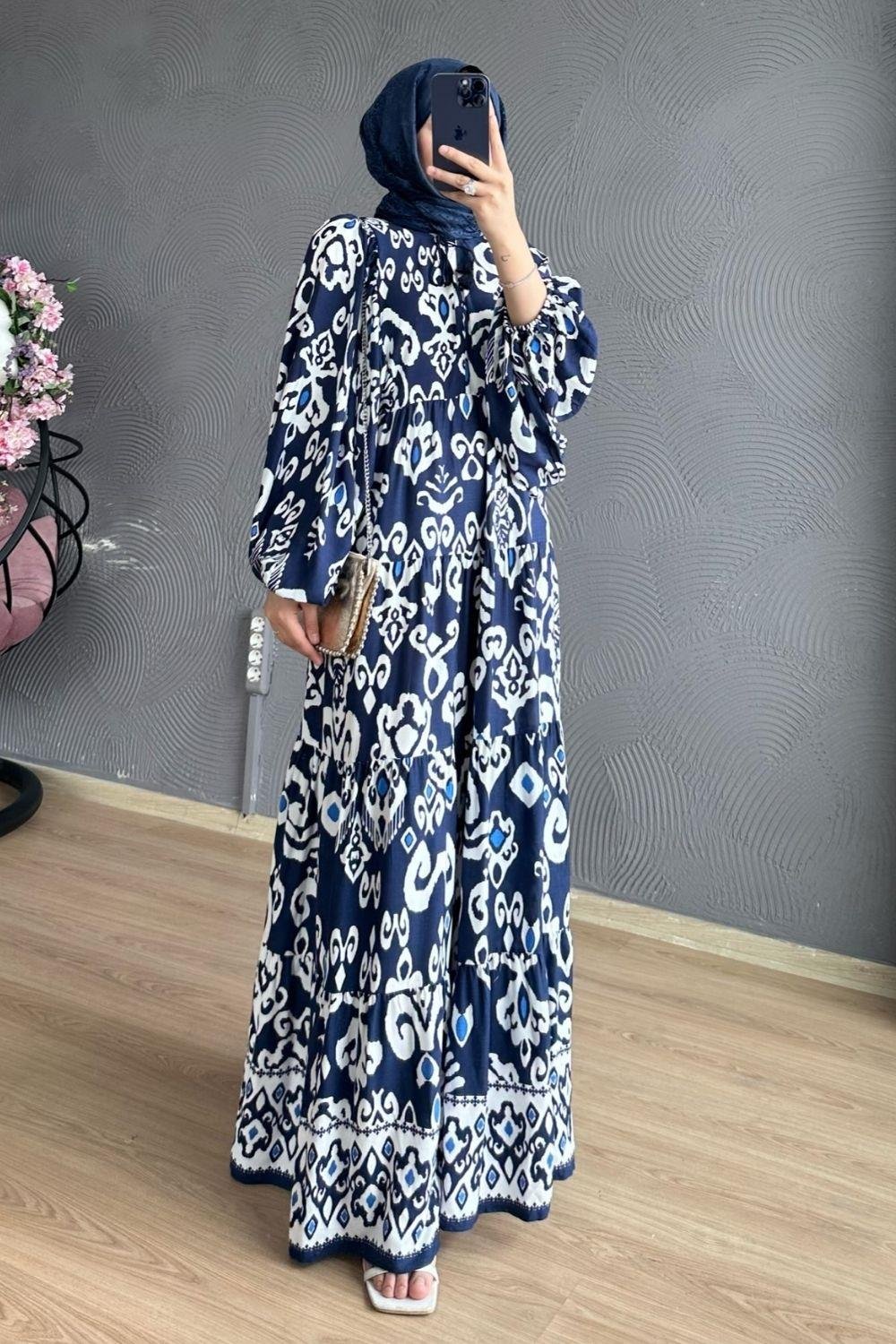 Papatya Elbise Lacivert 8360 