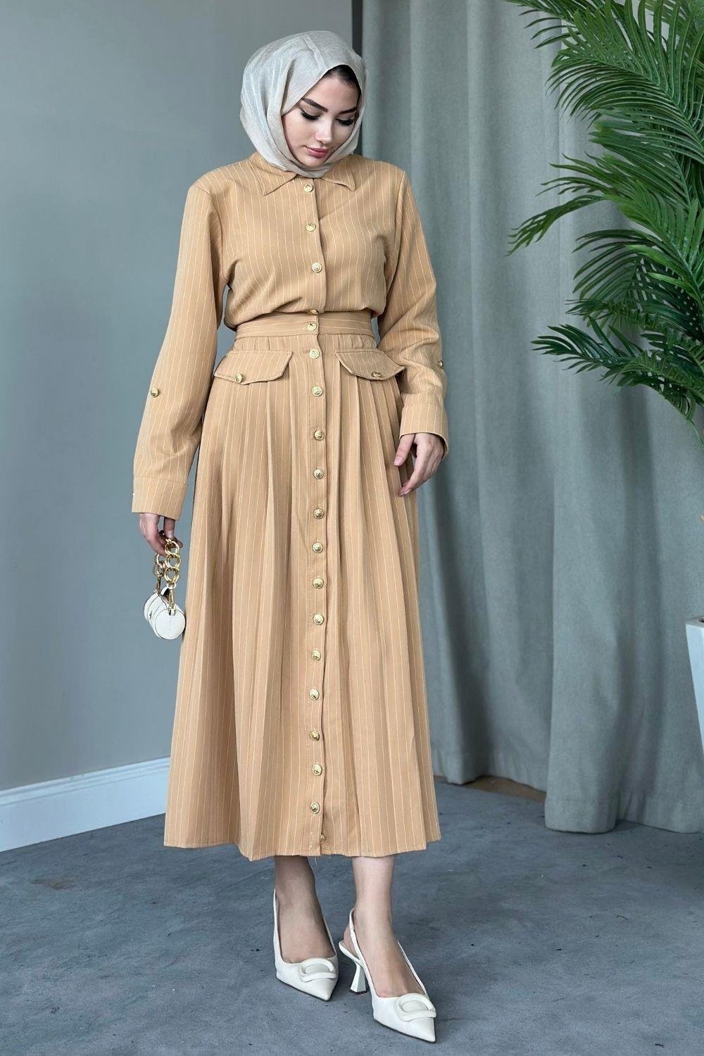 Paris Elbise Camel 8361 