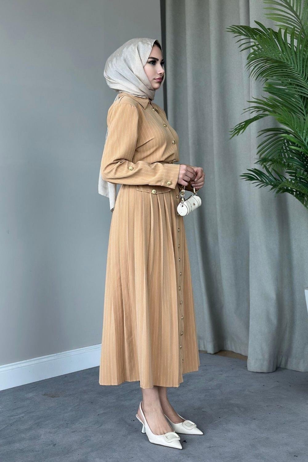 Paris Elbise Camel 8361 