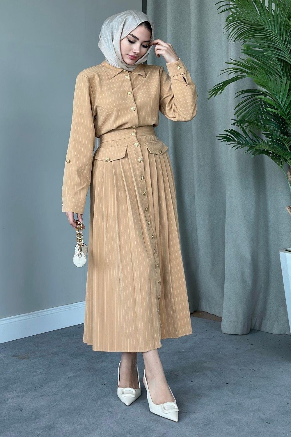 Paris Elbise Camel 8361 