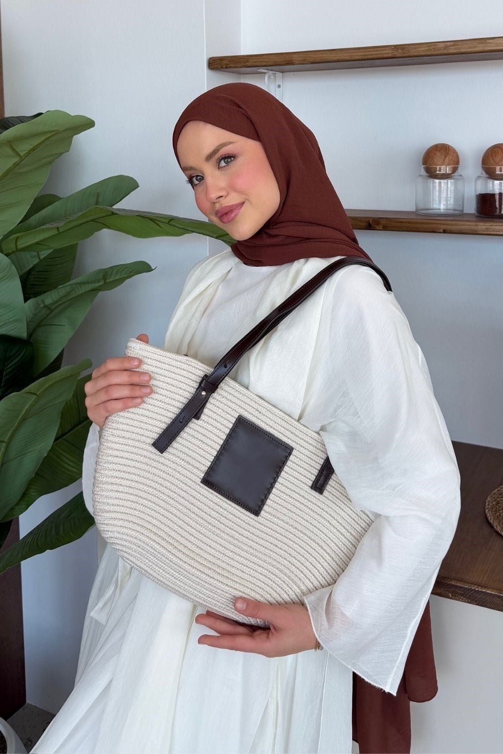 Vittoria Handmade Hasır Çanta Bej 8368 