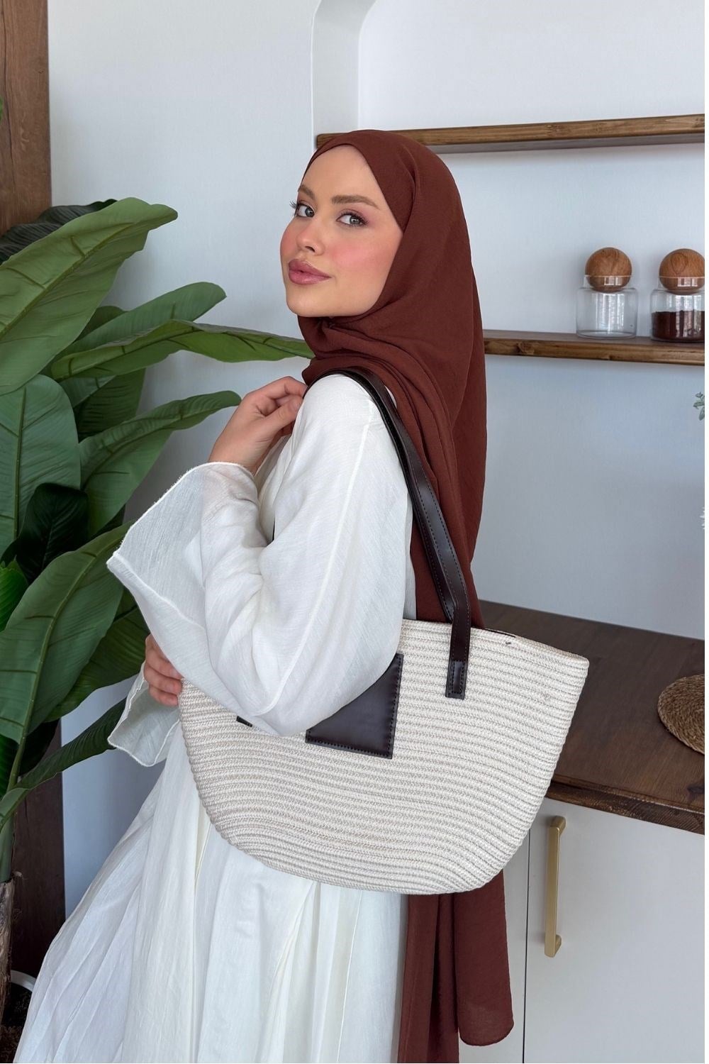 Vittoria Handmade Hasır Çanta Bej 8368 
