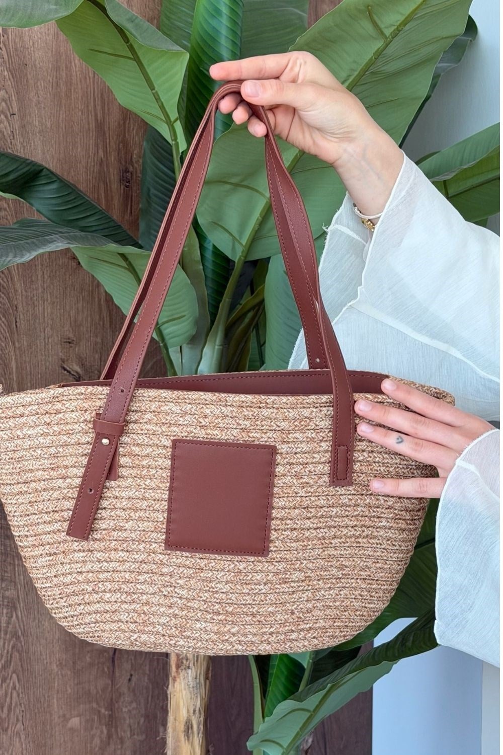 Vittoria Handmade Hasır Çanta Camel 8368 