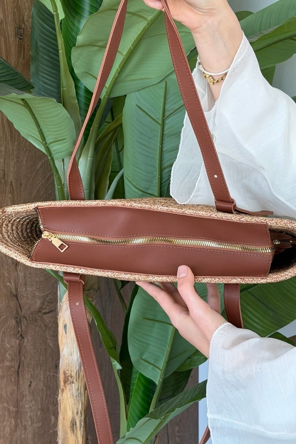 Vittoria Handmade Hasır Çanta Camel 8368 
