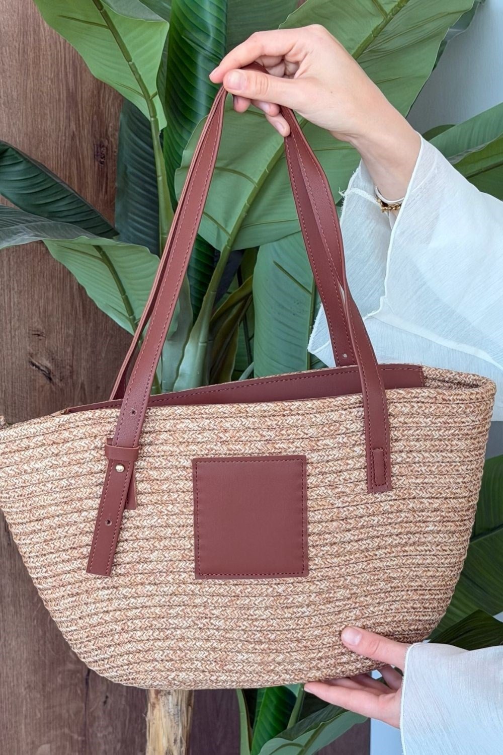 Vittoria Handmade Hasır Çanta Camel 8368 