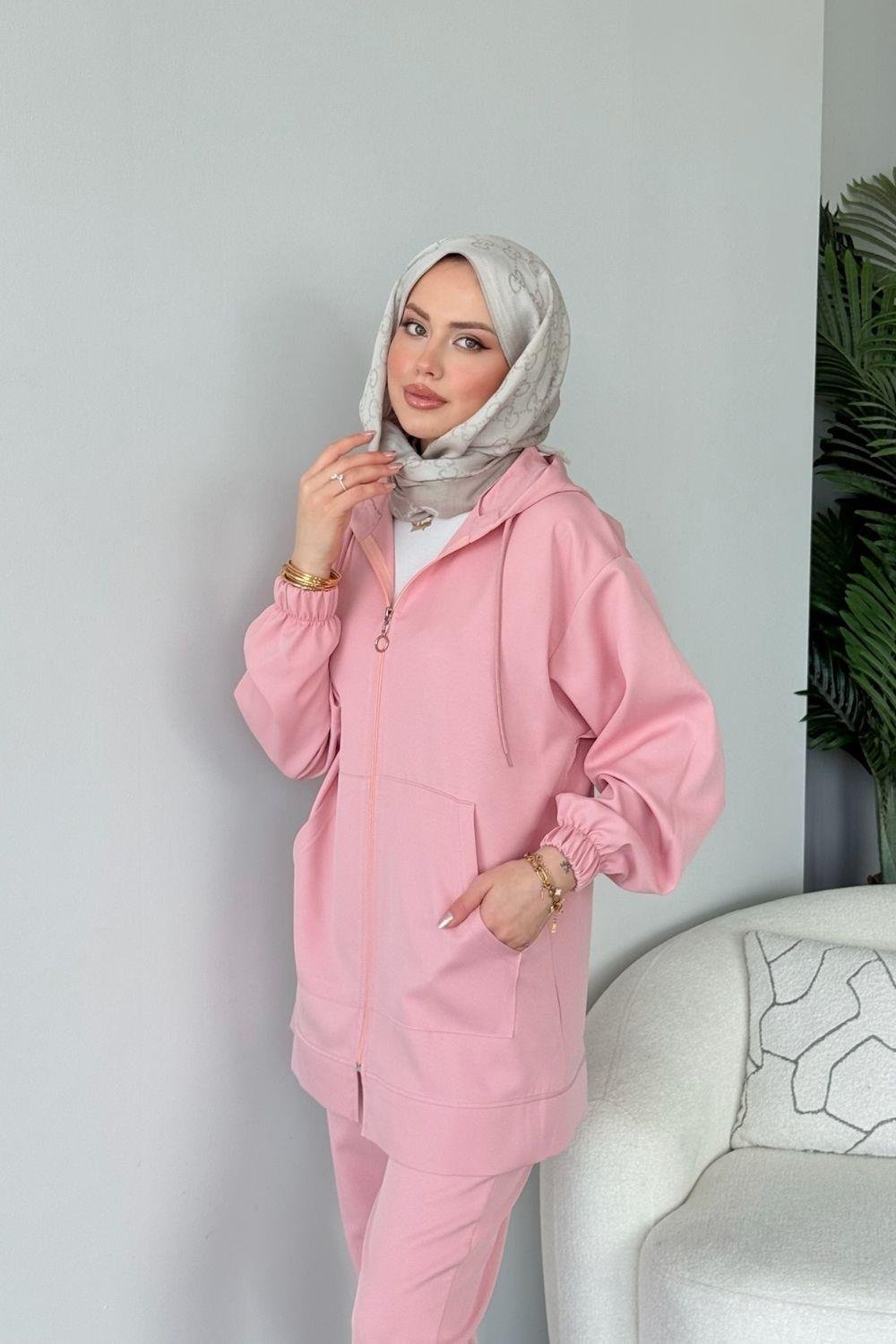 Fermuarlı Spor Takım Pembe 83810 