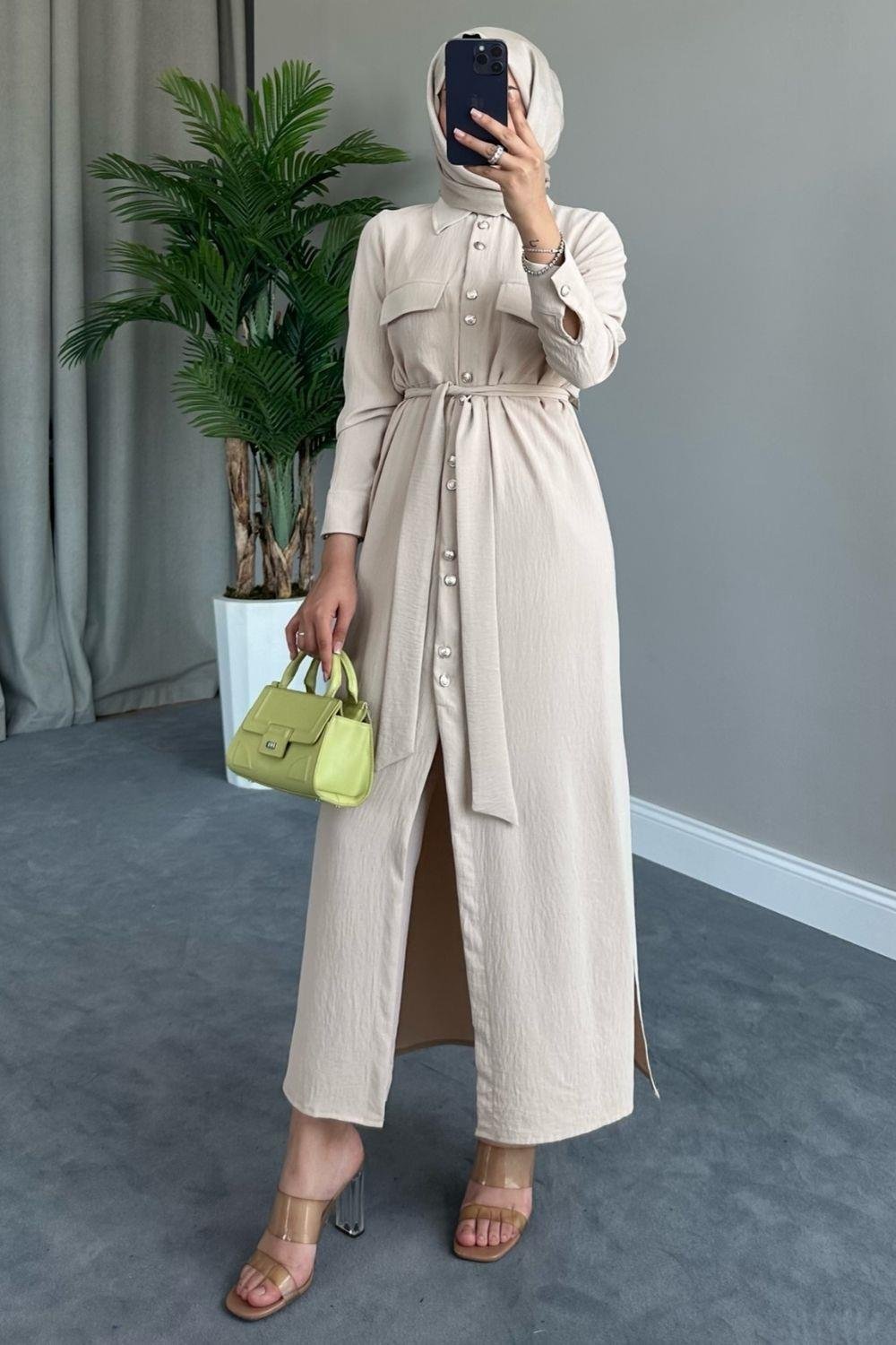 Uzun Altn Kap Bej 8383 