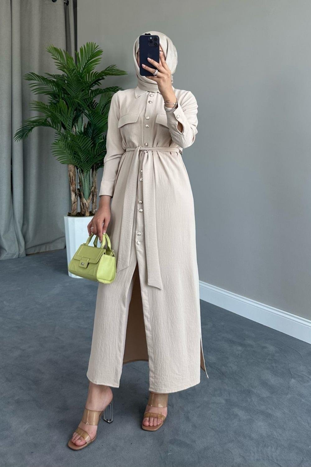 Uzun Altn Kap Bej 8383 