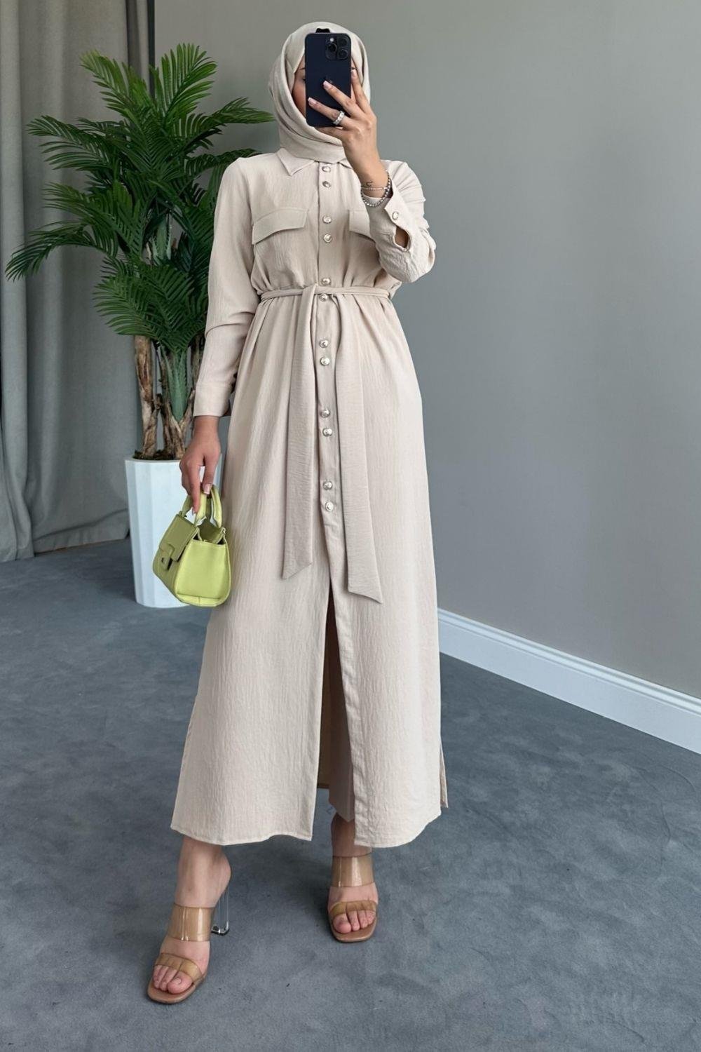 Uzun Altn Kap Bej 8383 