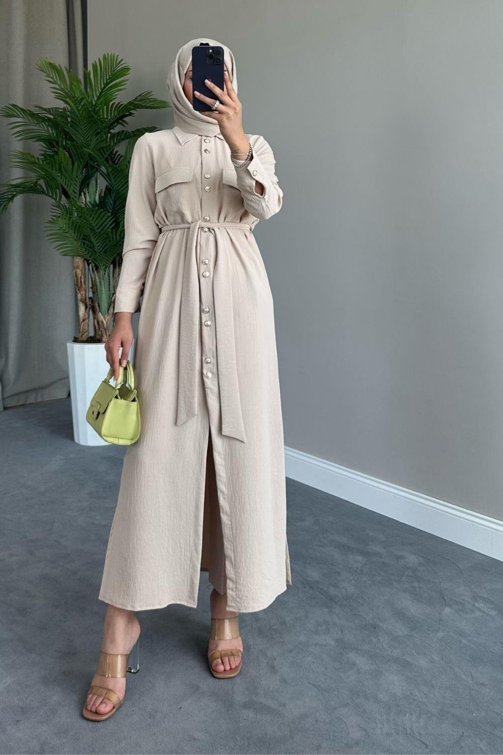 Uzun Altn Kap Bej 8383 