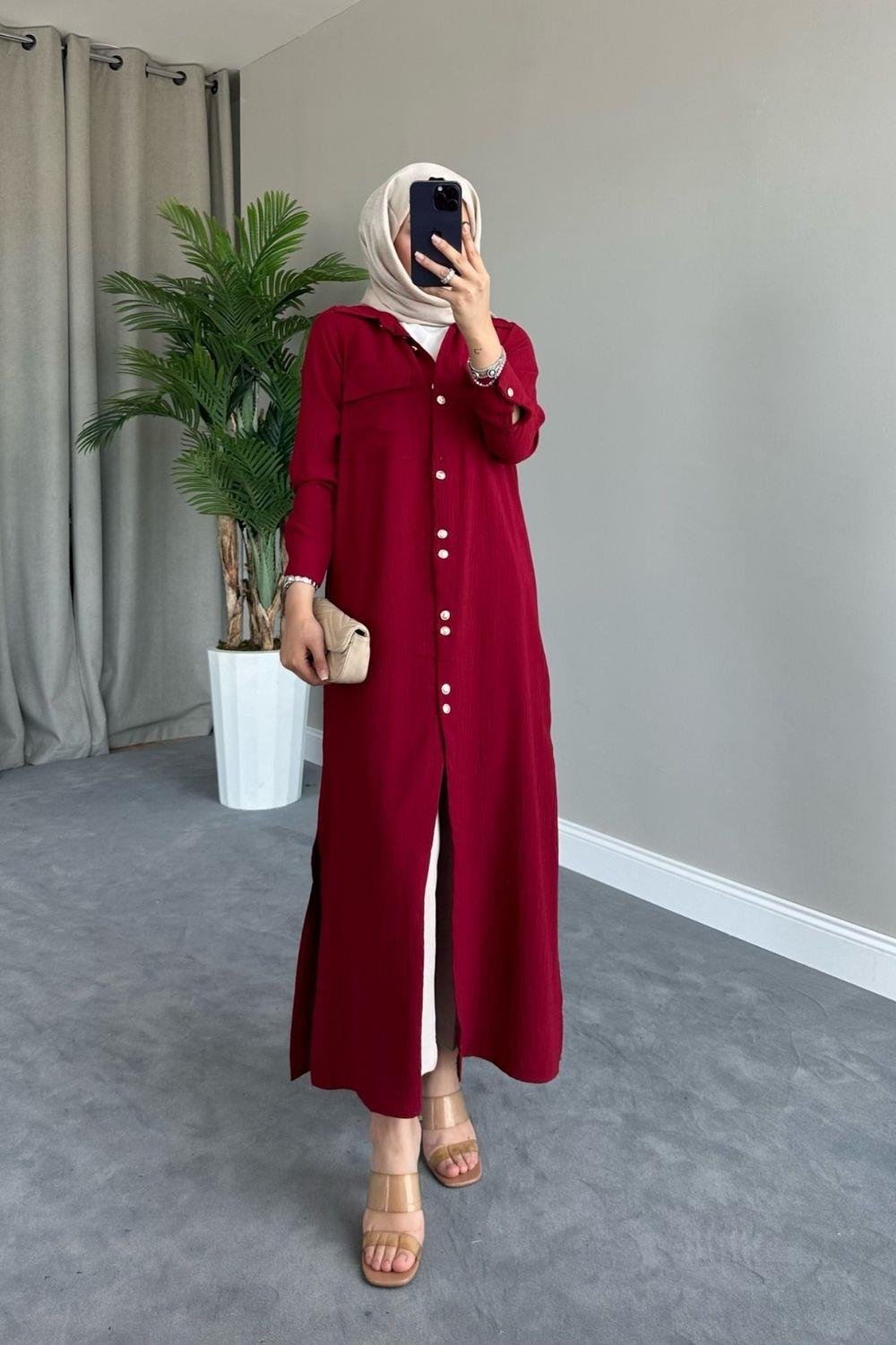 Uzun Altn Kap Bordo 8383 