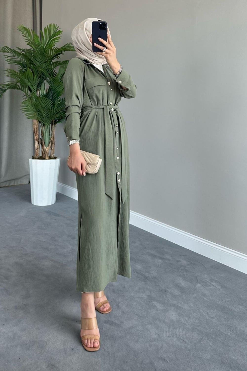 Uzun Altn Kap Haki 8383 