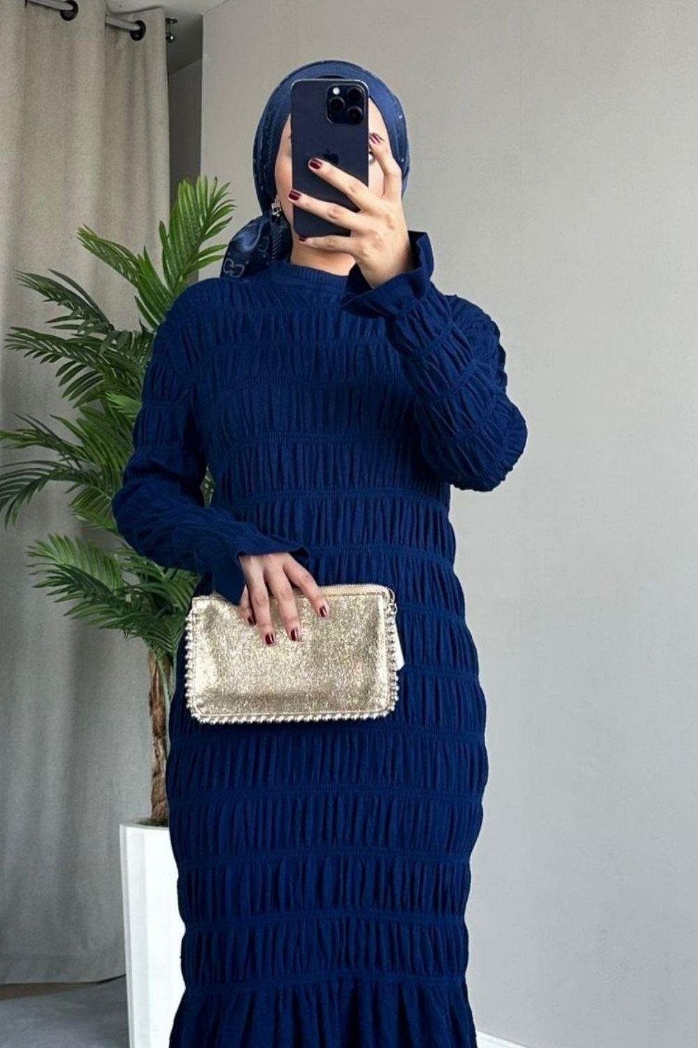 Gipeli Triko Elbise Saks 8463 