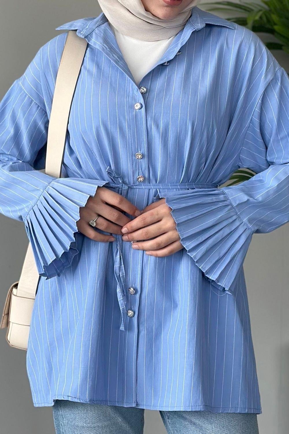 Julya Gömlek Mavi 8543 