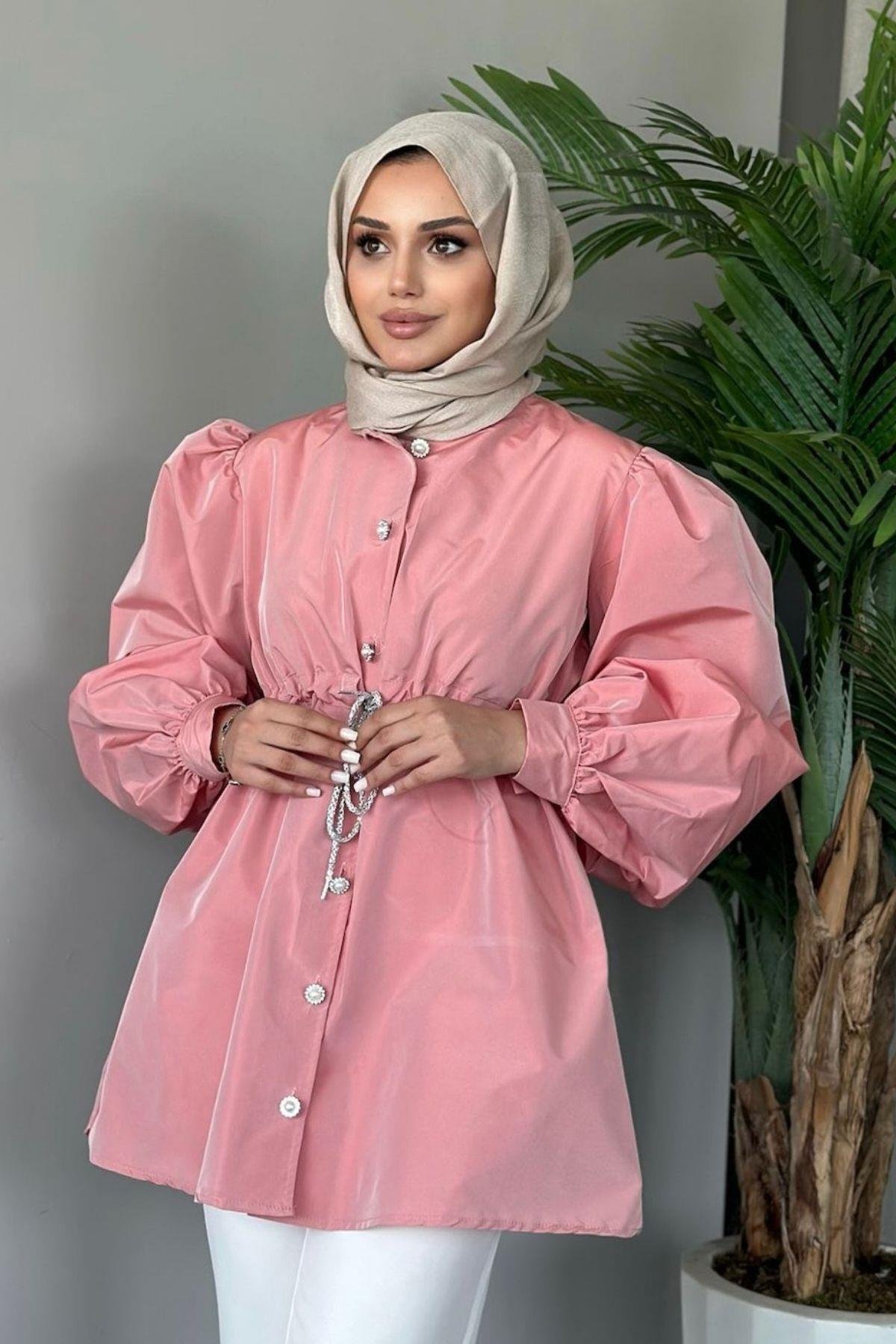 Mihrimah Taşlı Ceket Pembe 8579 