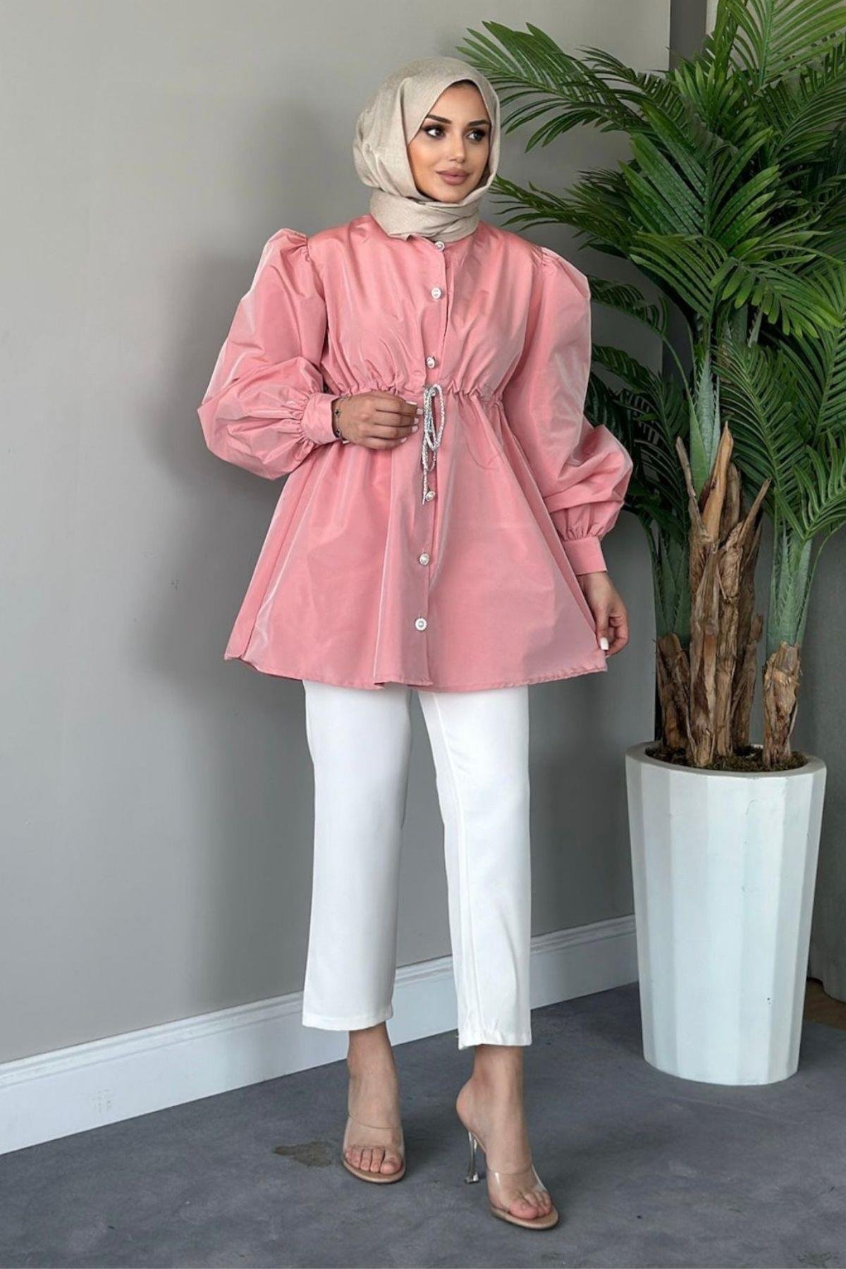 Mihrimah Taşlı Ceket Pembe 8579 