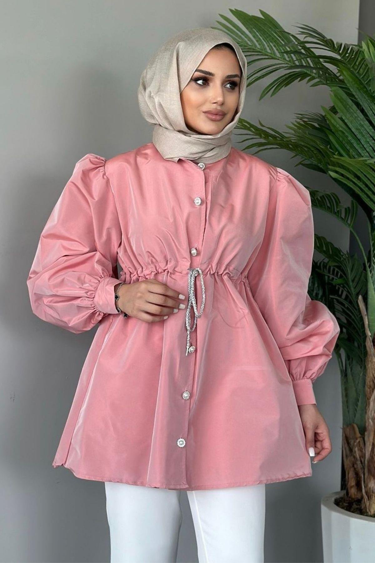 Mihrimah Taşlı Ceket Pembe 8579 