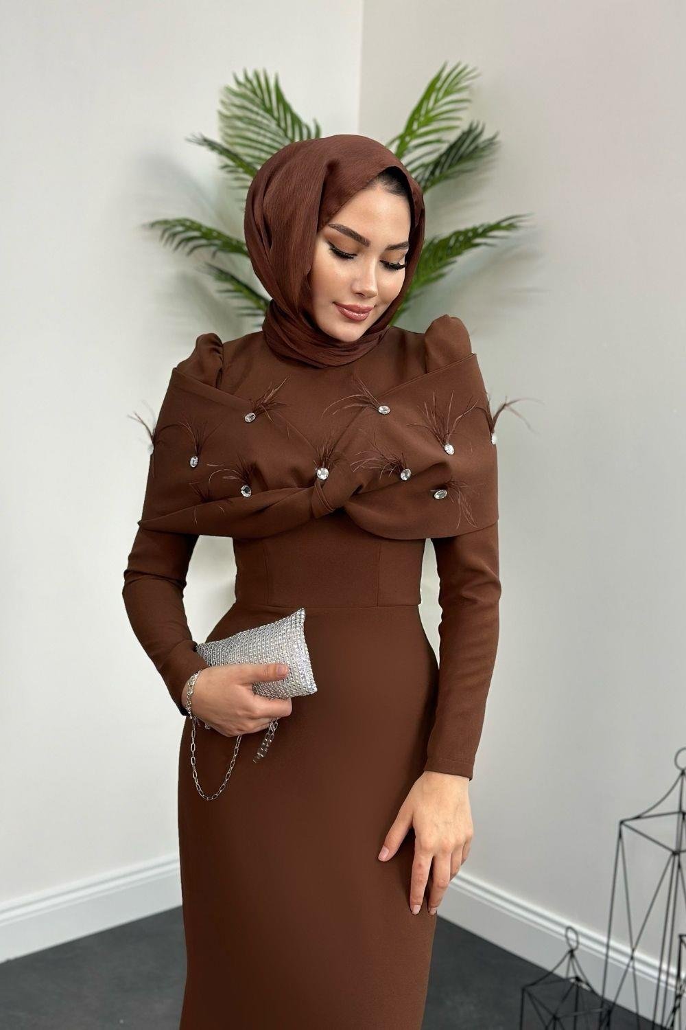 Rapunzel Abiye Kahverengi 8606 