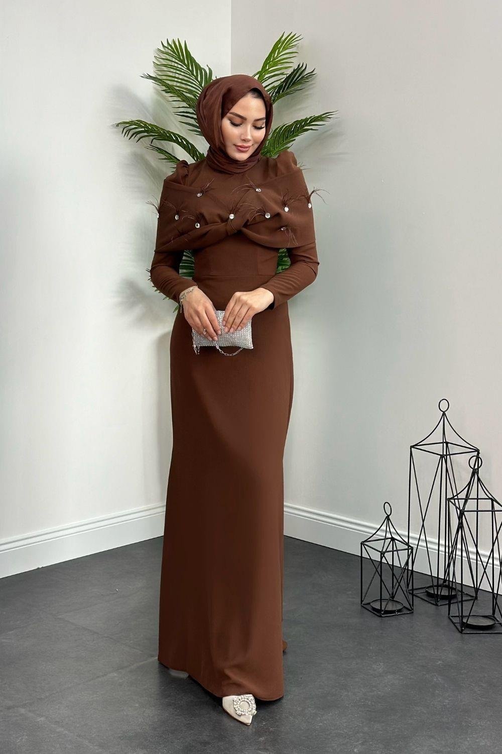 Rapunzel Abiye Kahverengi 8606 