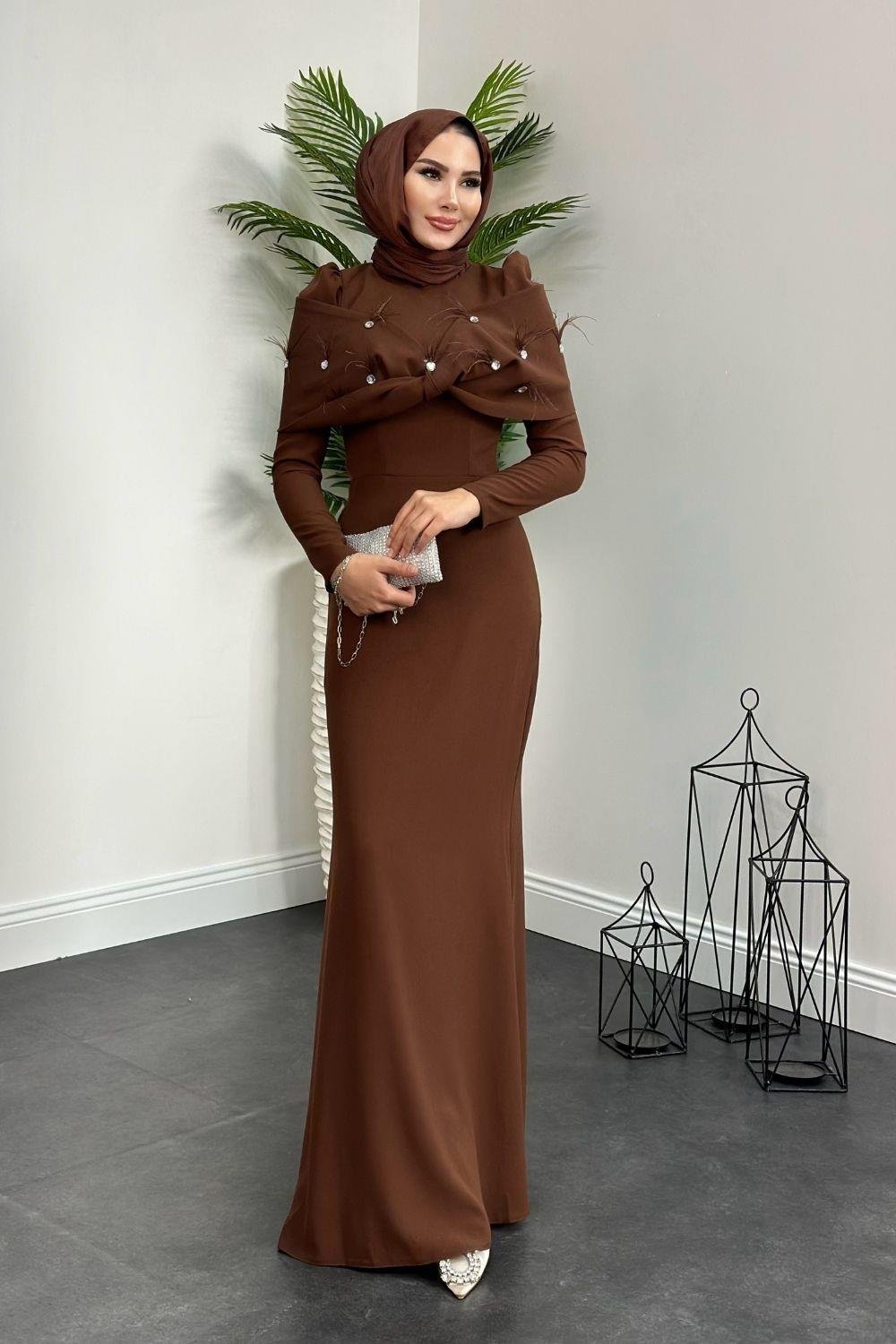 Rapunzel Abiye Kahverengi 8606 