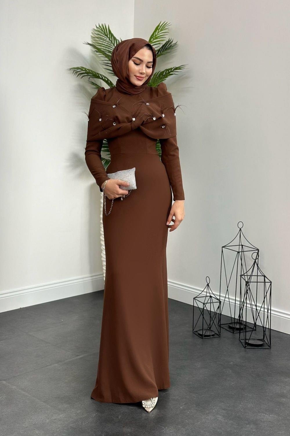 Rapunzel Abiye Kahverengi 8606 