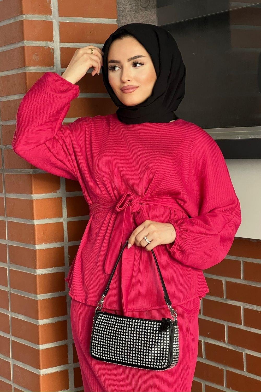 Fitilli Eteklı Takım Pembe 8652 