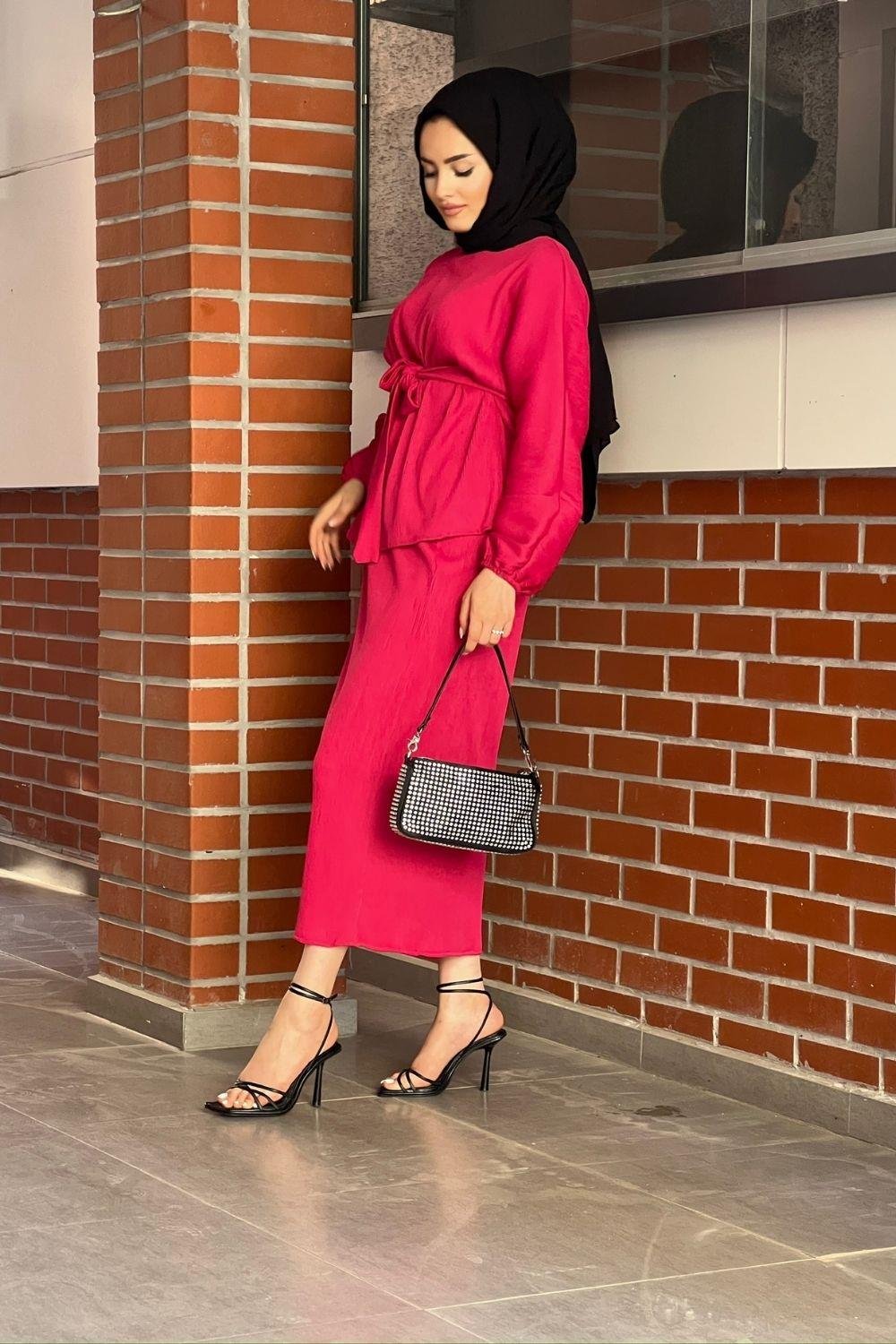 Fitilli Eteklı Takım Pembe 8652 