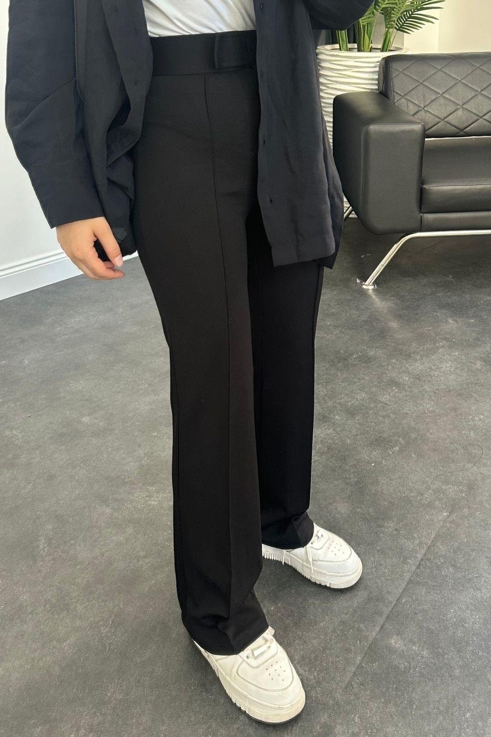 Çırtlı Pantolon Siyah 8666 