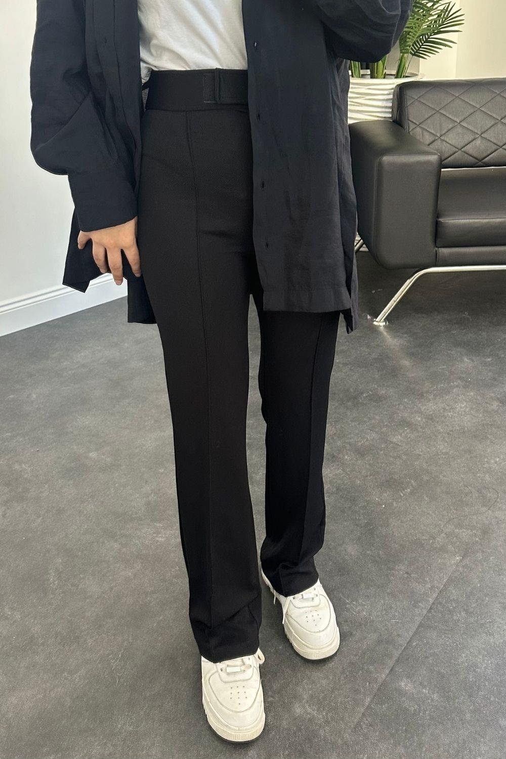 Çırtlı Pantolon Siyah 8666 