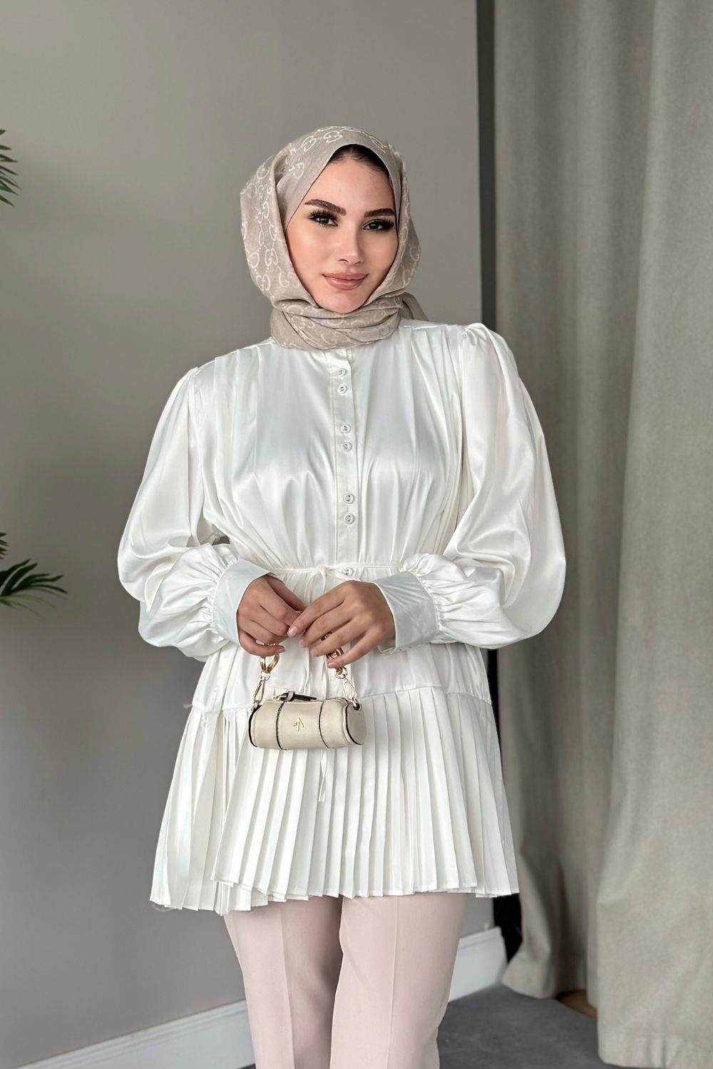 Milano Piliseli Gömlek Beyaz 8676 