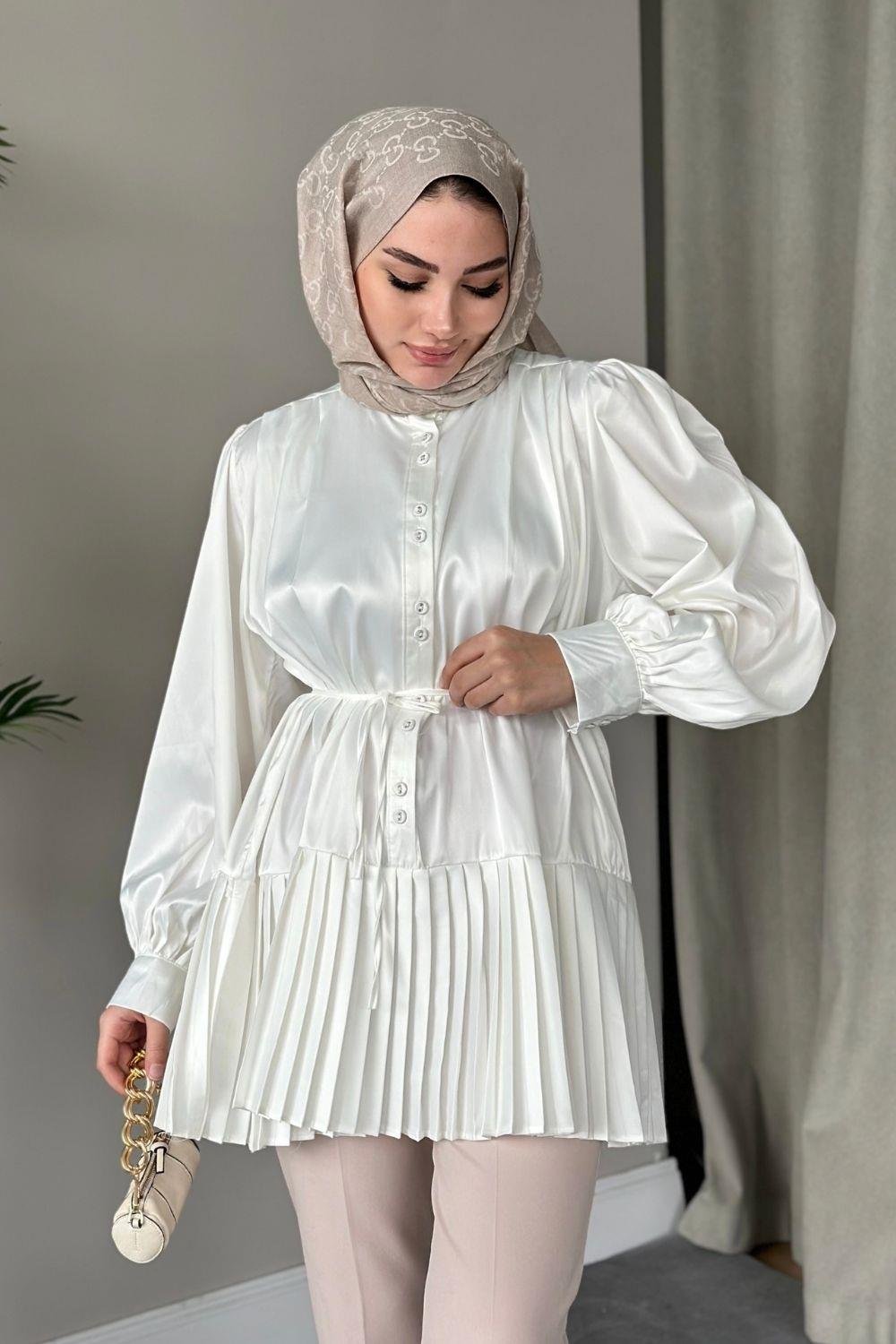 Milano Piliseli Gömlek Beyaz 8676 