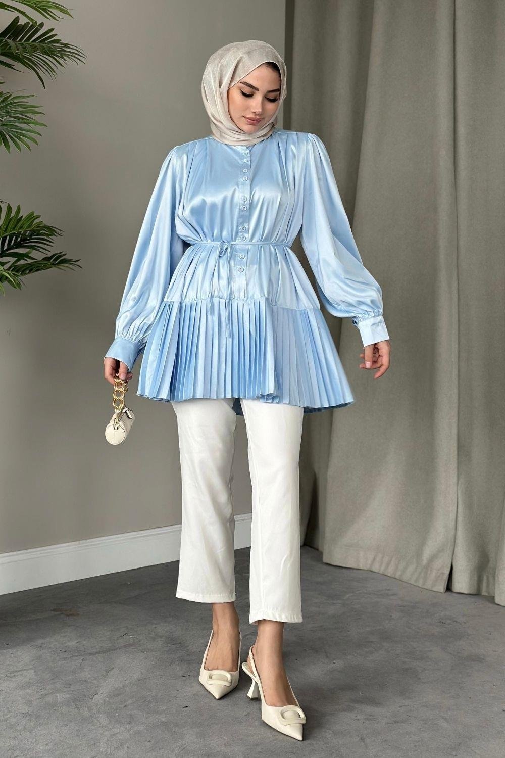 Milano Piliseli Gömlek Mavi 8676 