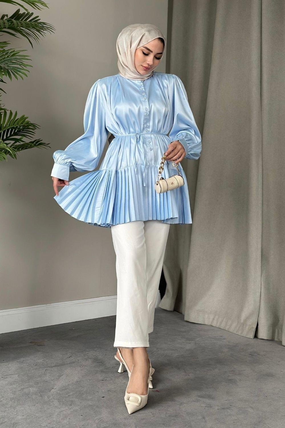 Milano Piliseli Gömlek Mavi 8676 