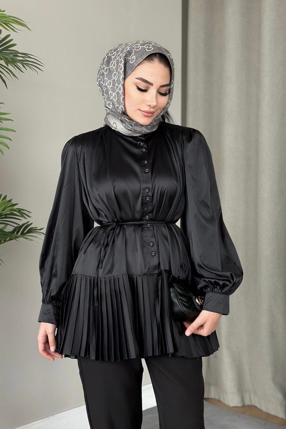 Milano Piliseli Gömlek Siyah 8676 