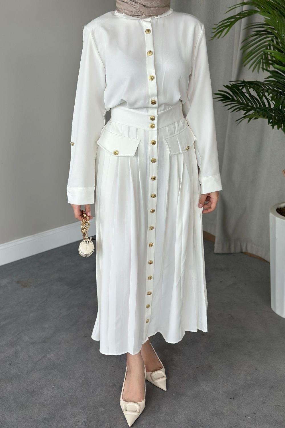 Sera Elbise Beyaz 8696 