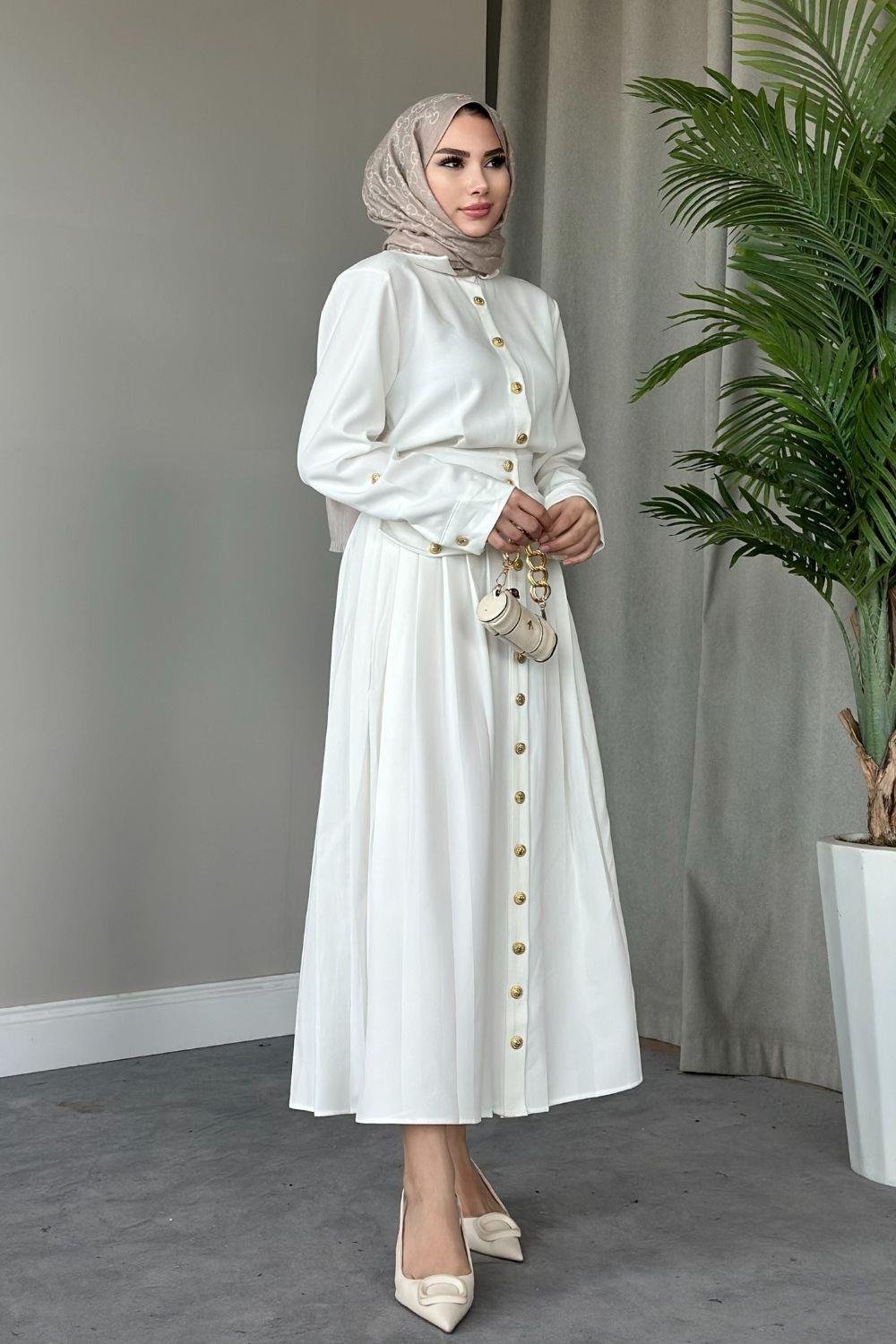 Sera Elbise Beyaz 8696 