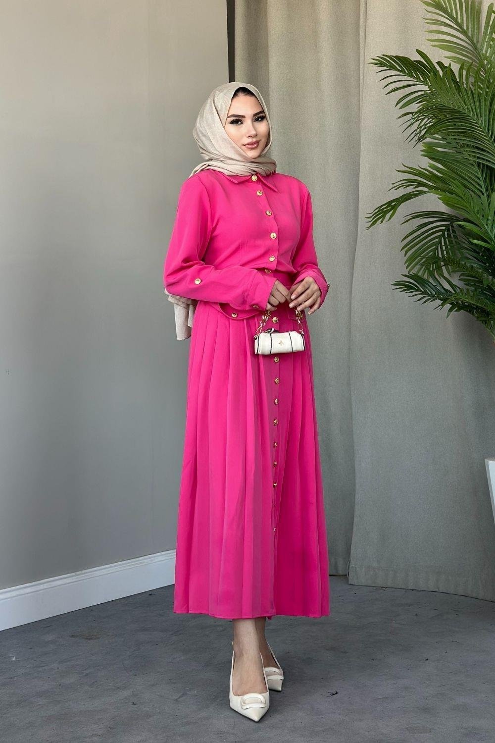 Sera Elbise Fuşya 8696 