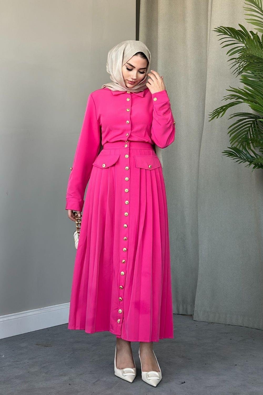Sera Elbise Fuşya 8696 