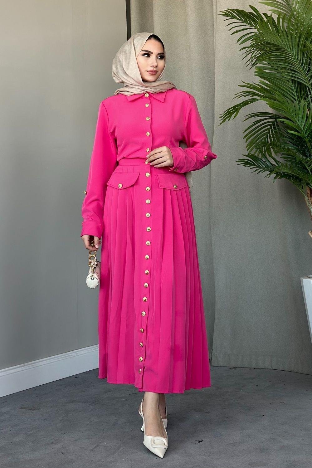 Sera Elbise Fuşya 8696 