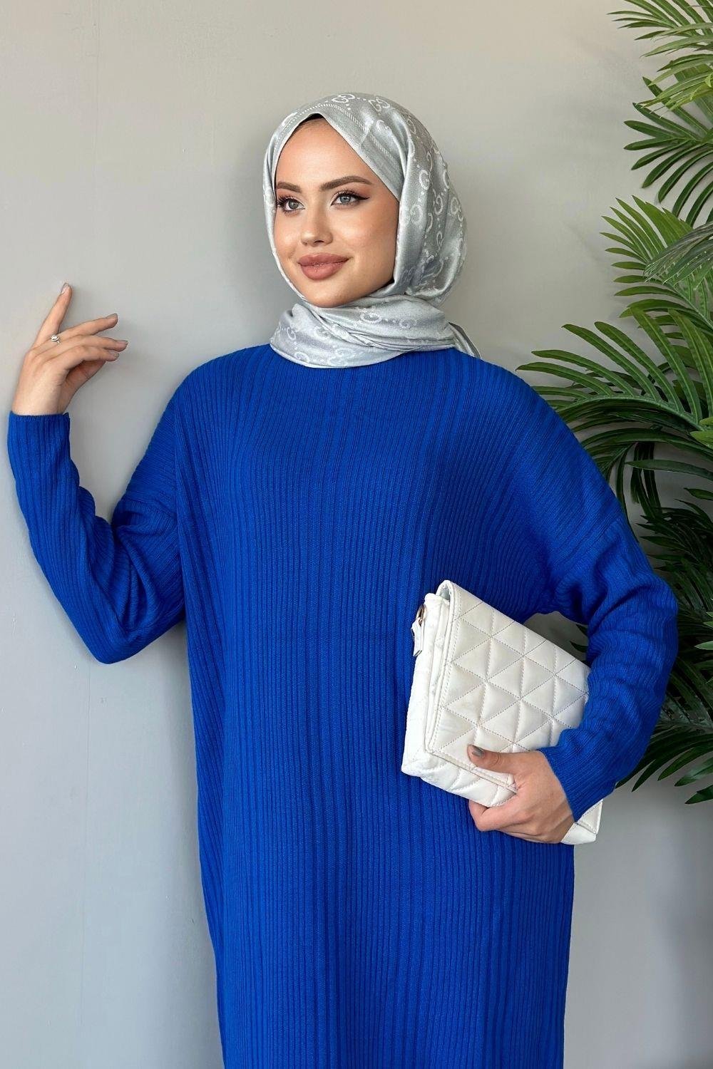 فستان تريكو مضلع ساكس 8787 