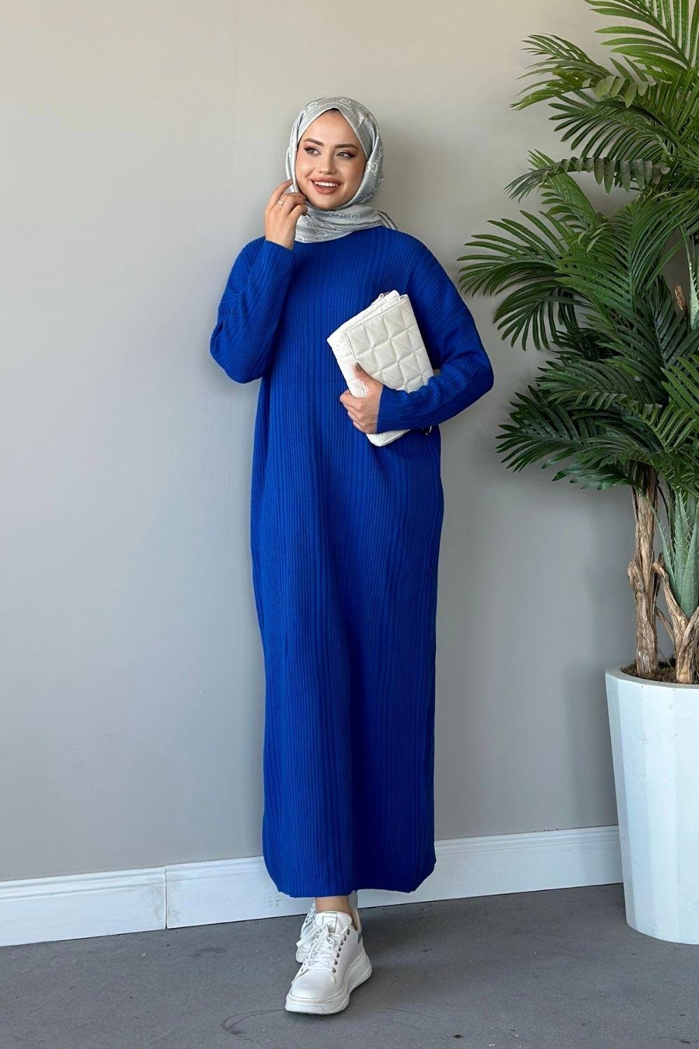 فستان تريكو مضلع ساكس 8787 